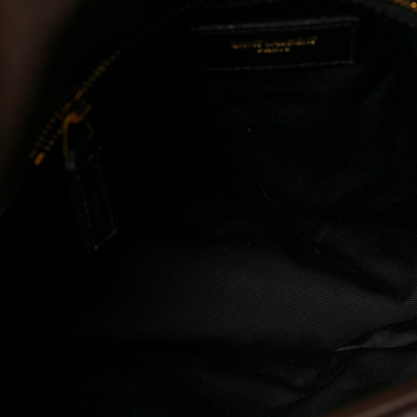 Lambskin Quilted Small Loulou Puffer Monogram Chain Satchel Dark Ganache