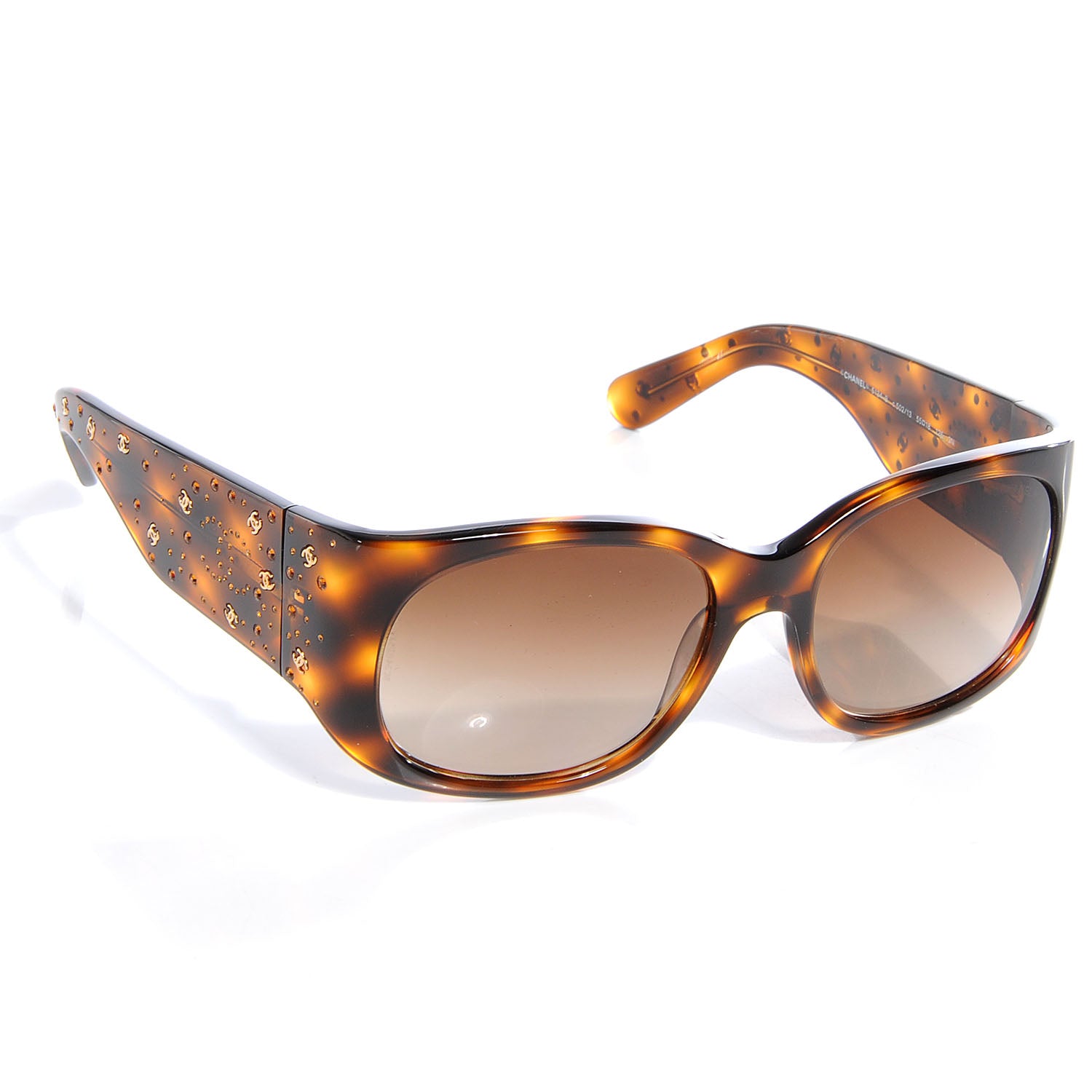 Chanel Swarovski Crystal CC Logo Sunglasses 5134 B Tortoise 3 of 6
