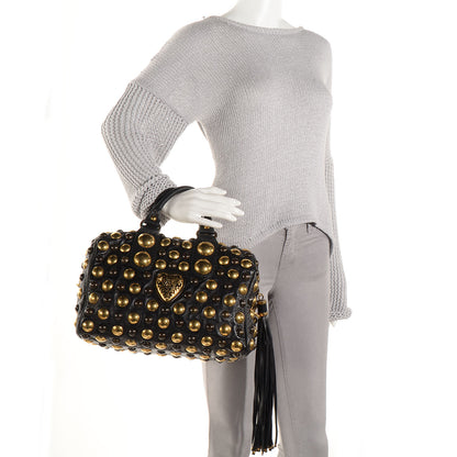 Gucci Leather Babouska Studded Medium Boston Black 2 of 8
