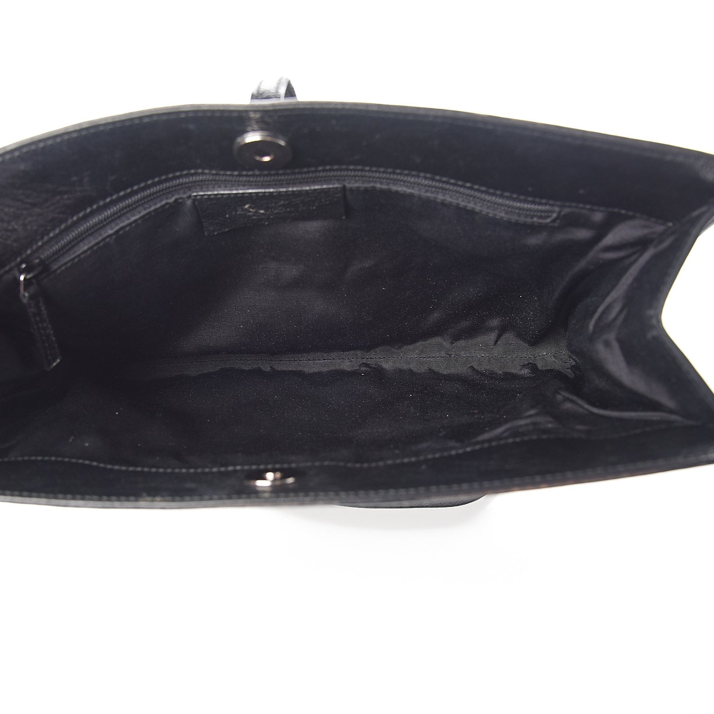 Textured Patent Fold-Over Clutch Black