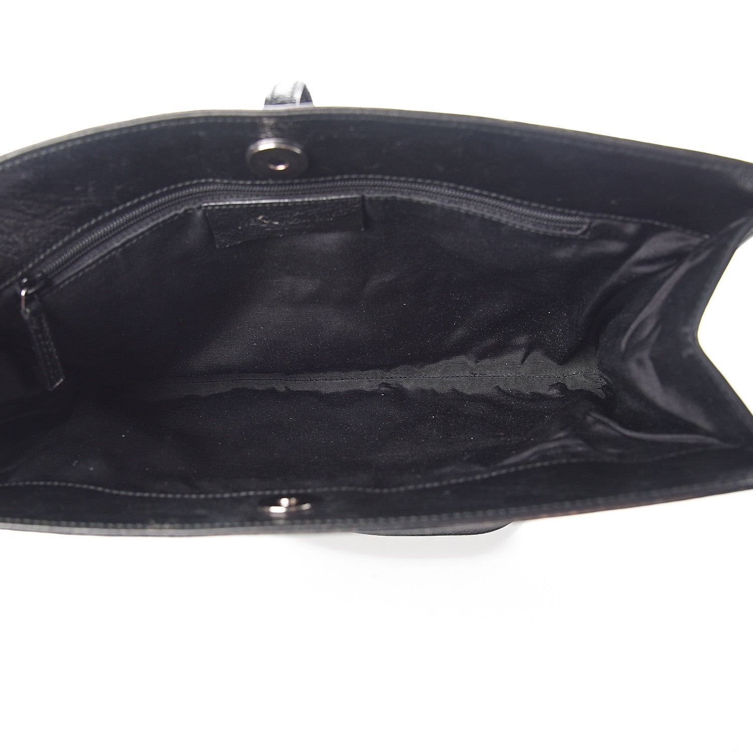 Saint Laurent Textured Patent Fold-Over Clutch Black 4 of 6
