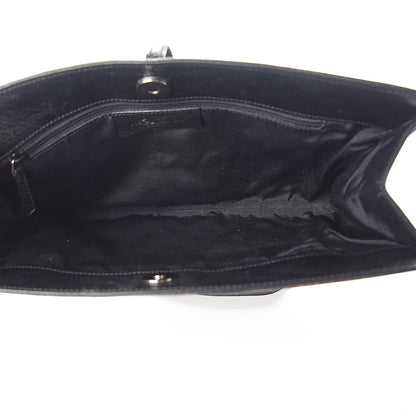Saint Laurent Textured Patent Fold-Over Clutch Black 4 of 6
