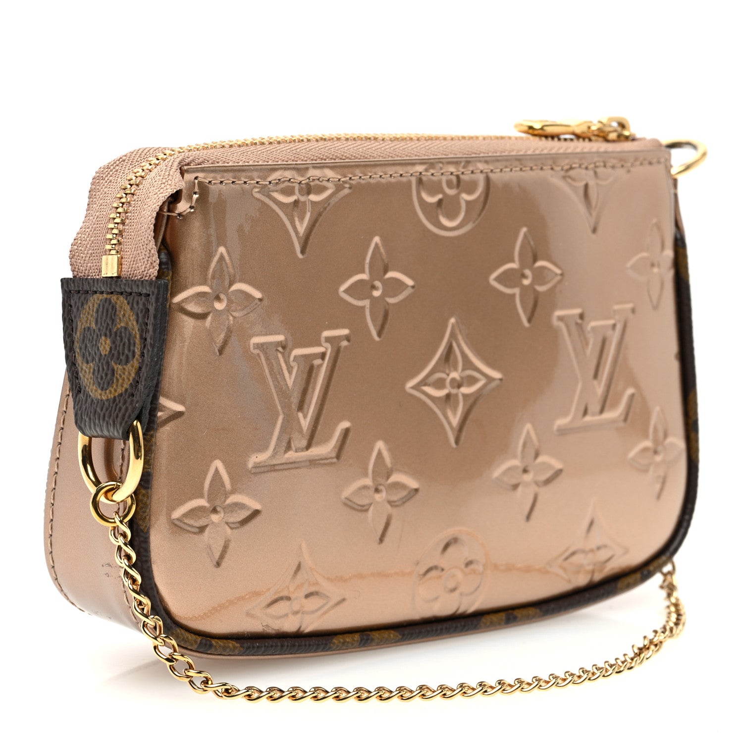 Louis Vuitton Metallic Vernis Mini Pochette Accessories Rose Gold 3 of 10