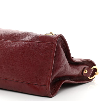 Balenciaga Shiny Goatskin Gold Metallic Edge Hardware City Rouge Brique Rouge Grenade 11 of 11