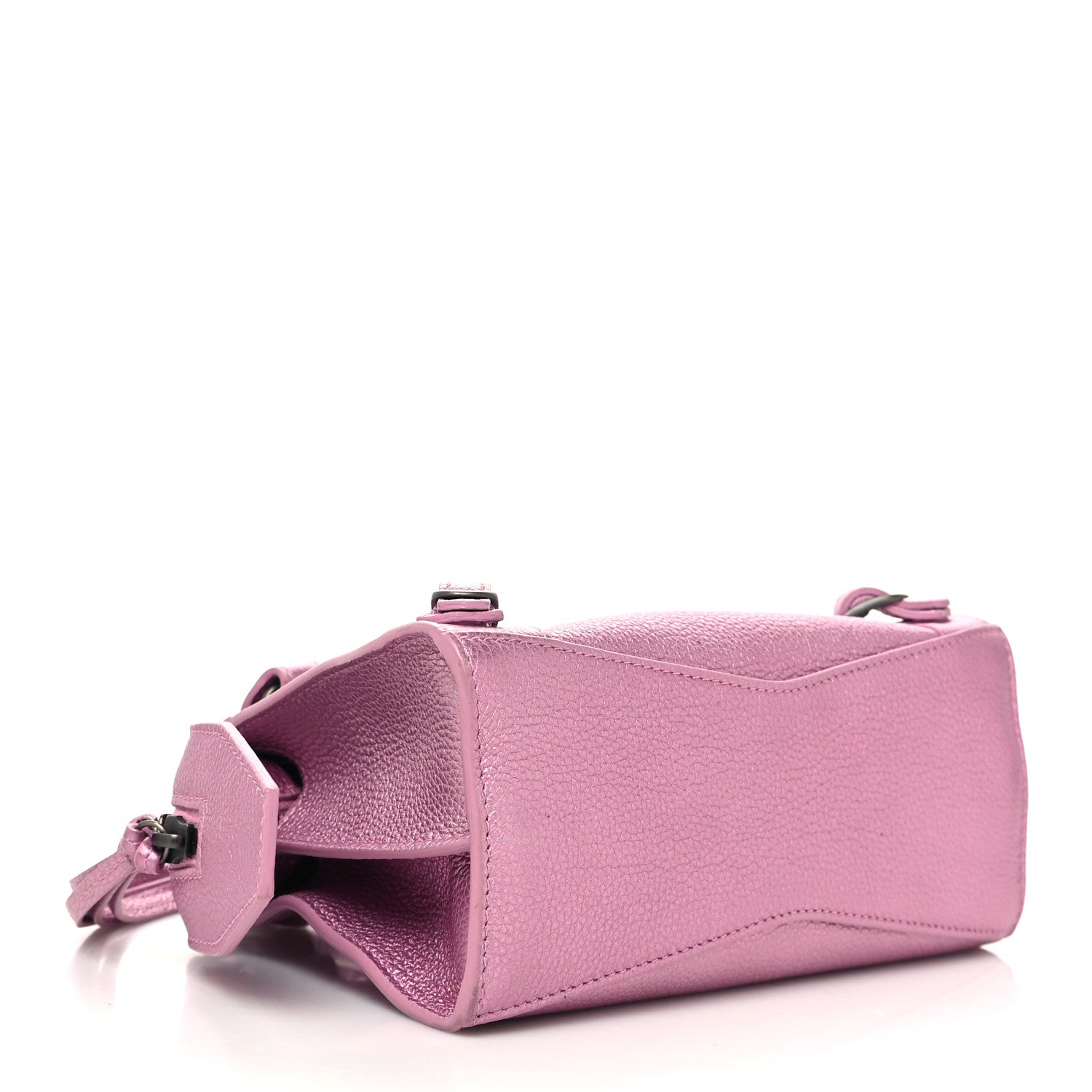 Balenciaga Metallic Grained Calfskin Neo Classic Silver Hardware Mini City Pink 4 of 10