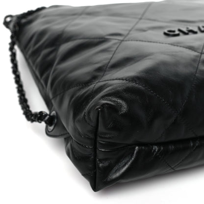 Chanel Shiny Calfskin Quilted Chanel 22 Backpack So Black 8 of 9
