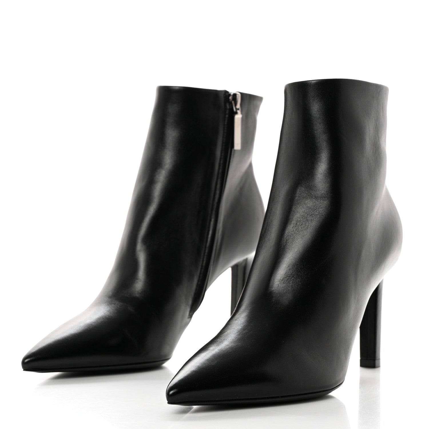 Saint Laurent Santiago Russo Kate 85 Zip Bootie 38.5 Black 3 of 9