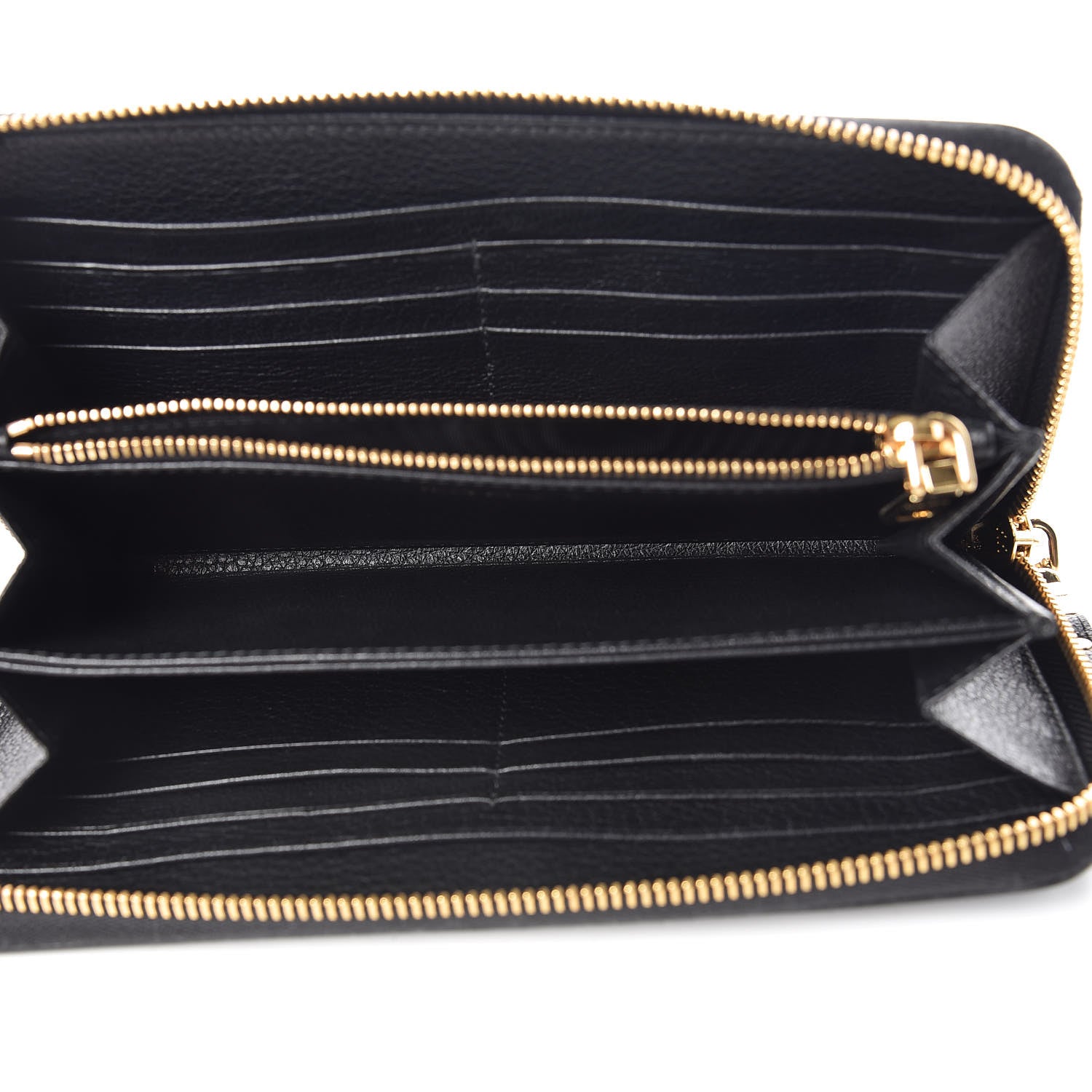 Miu Miu Goatskin Madras Zip Wallet Black 5 of 8