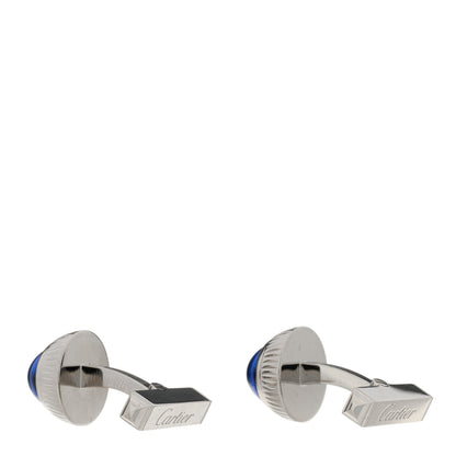 Cartier Palladium Sterling Silver Blue Spinel R De Cartier Biplane Cufflinks 6 of 8