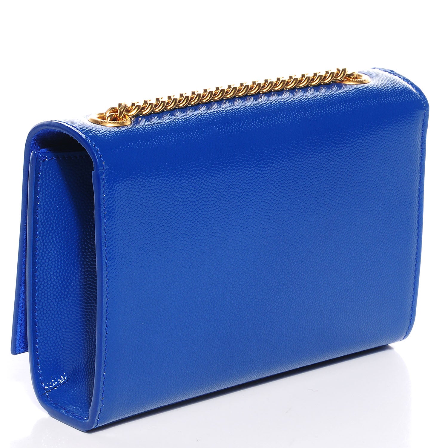 Saint Laurent Grain De Poudre Small Classic Monogram Satchel Royal Blue 3 of 7
