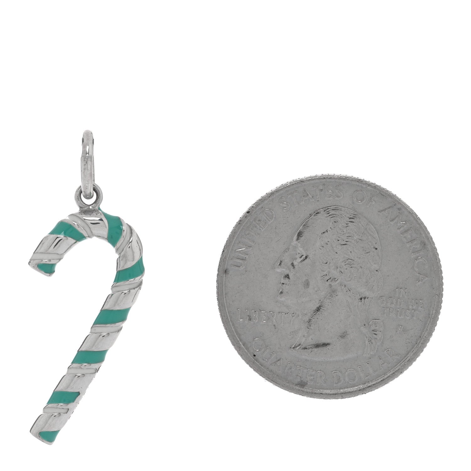 Tiffany Sterling Silver Enamel Candy Cane Charm Blue 2 of 3