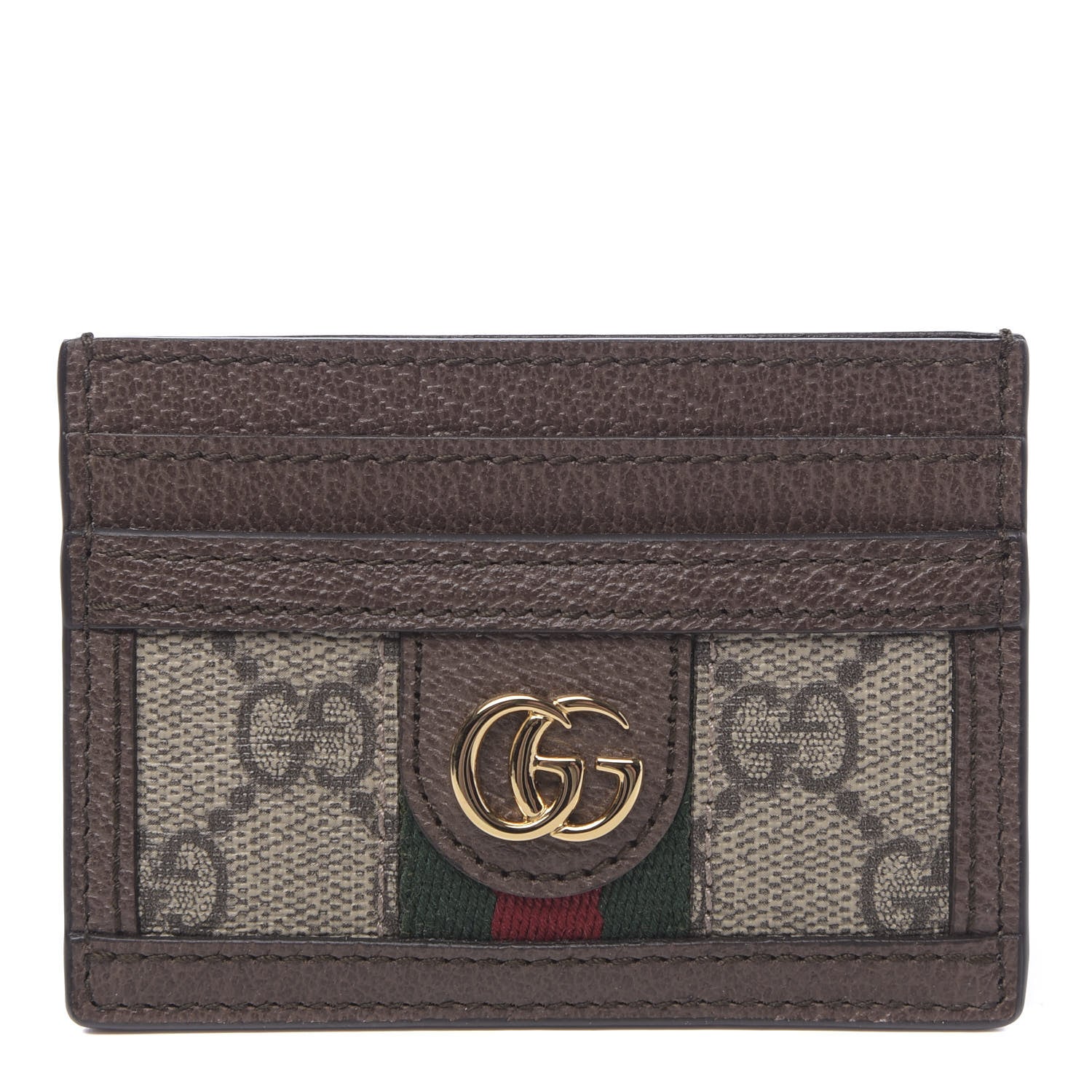 Gucci GG Supreme Monogram Ophidia Card Holder Brown 1 of 7