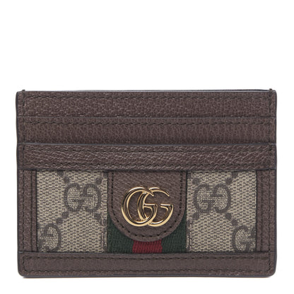 Gucci GG Supreme Monogram Ophidia Card Holder Brown 1 of 7