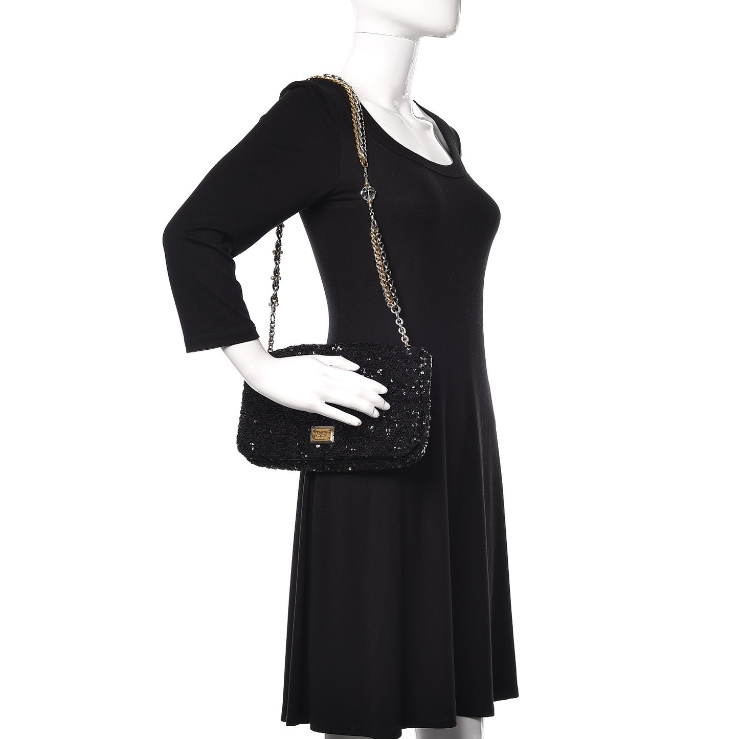 Sequin Miss Charles Evening Bag Black