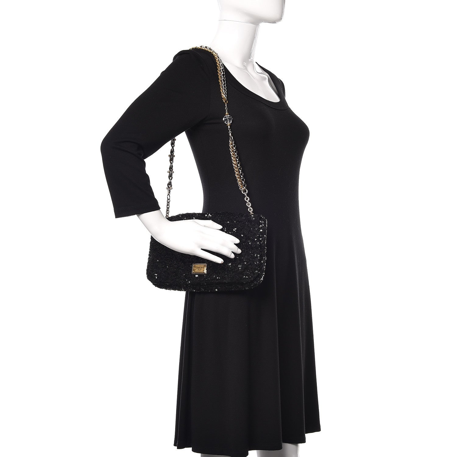 Dolce & Gabbana Sequin Miss Charles Evening Bag Black 2 of 9