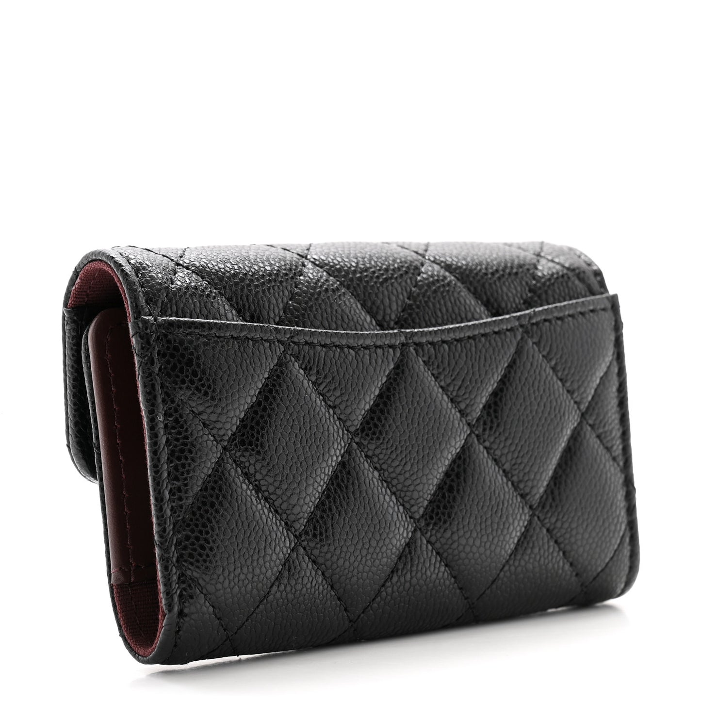 Caviar Quilted Classic 4 Key Holder Wallet Black