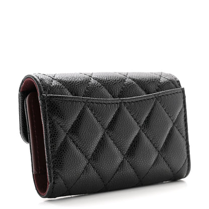 Chanel Caviar Quilted Classic 4 Key Holder Wallet Black 3 of 9