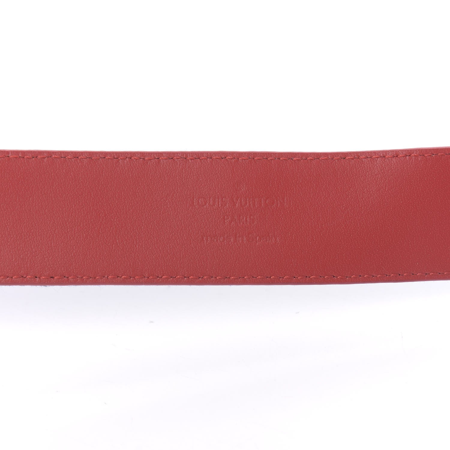 Louis Vuitton Denim Damier Monogram Patchwork 30mm Iconic Reversible Belt 80 32 Blue Rouge 4 of 7