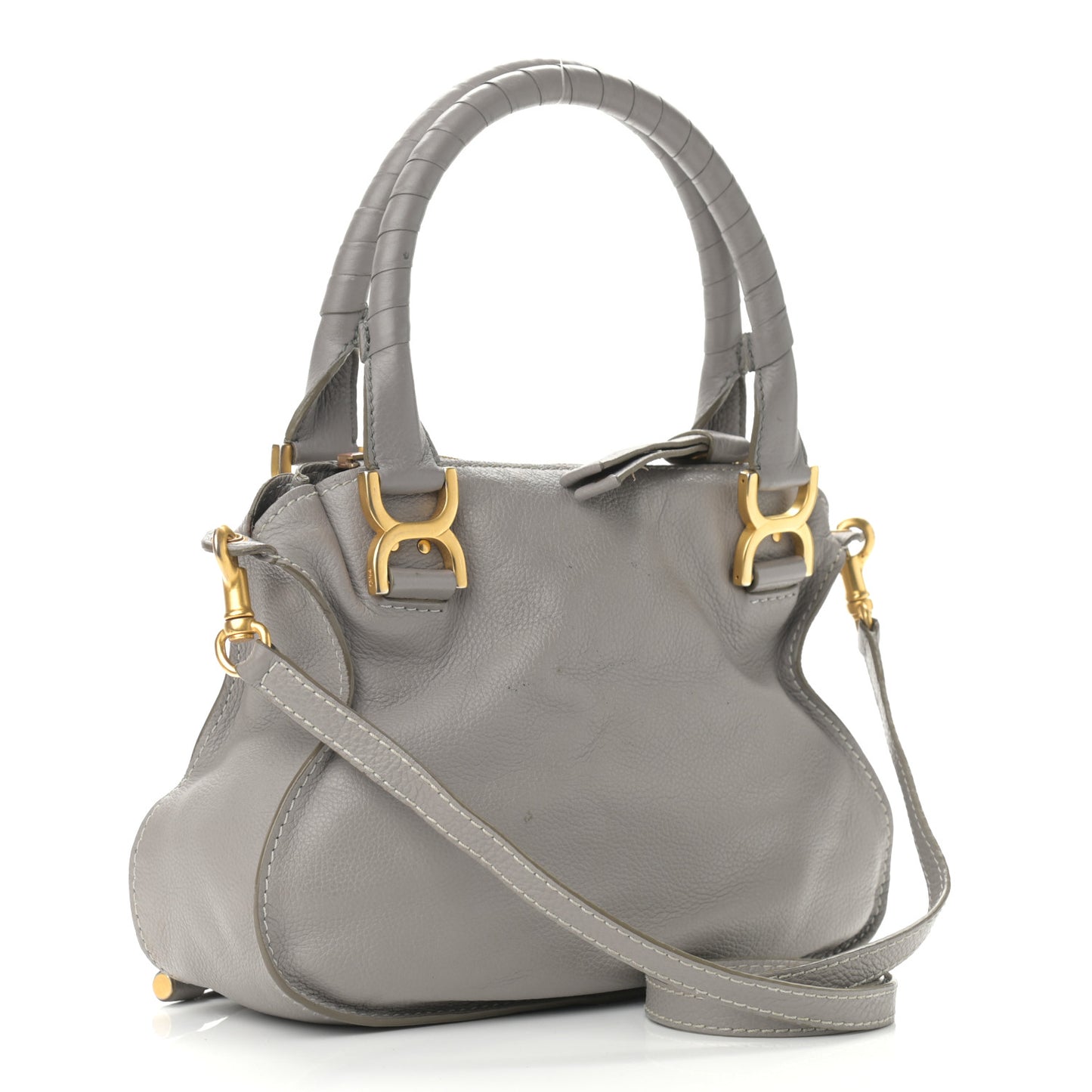 Calfskin Small Marcie Satchel Cashmere Grey