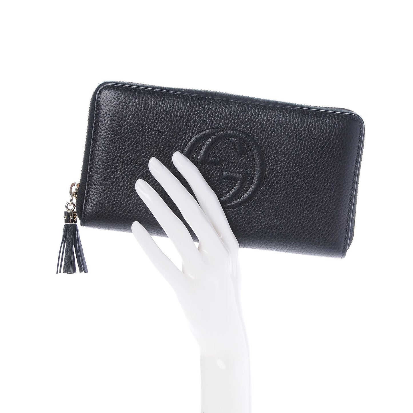Calfskin Soho Zip Around Wallet Black