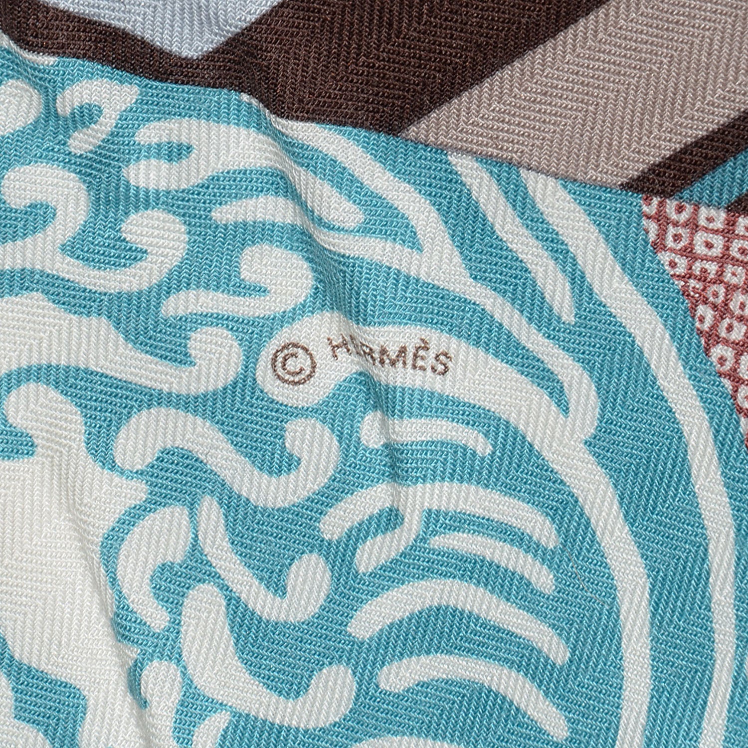 Hermes Cashmere Silk Ex Libris En Monogram Kimonos Shawl 140 6 of 8