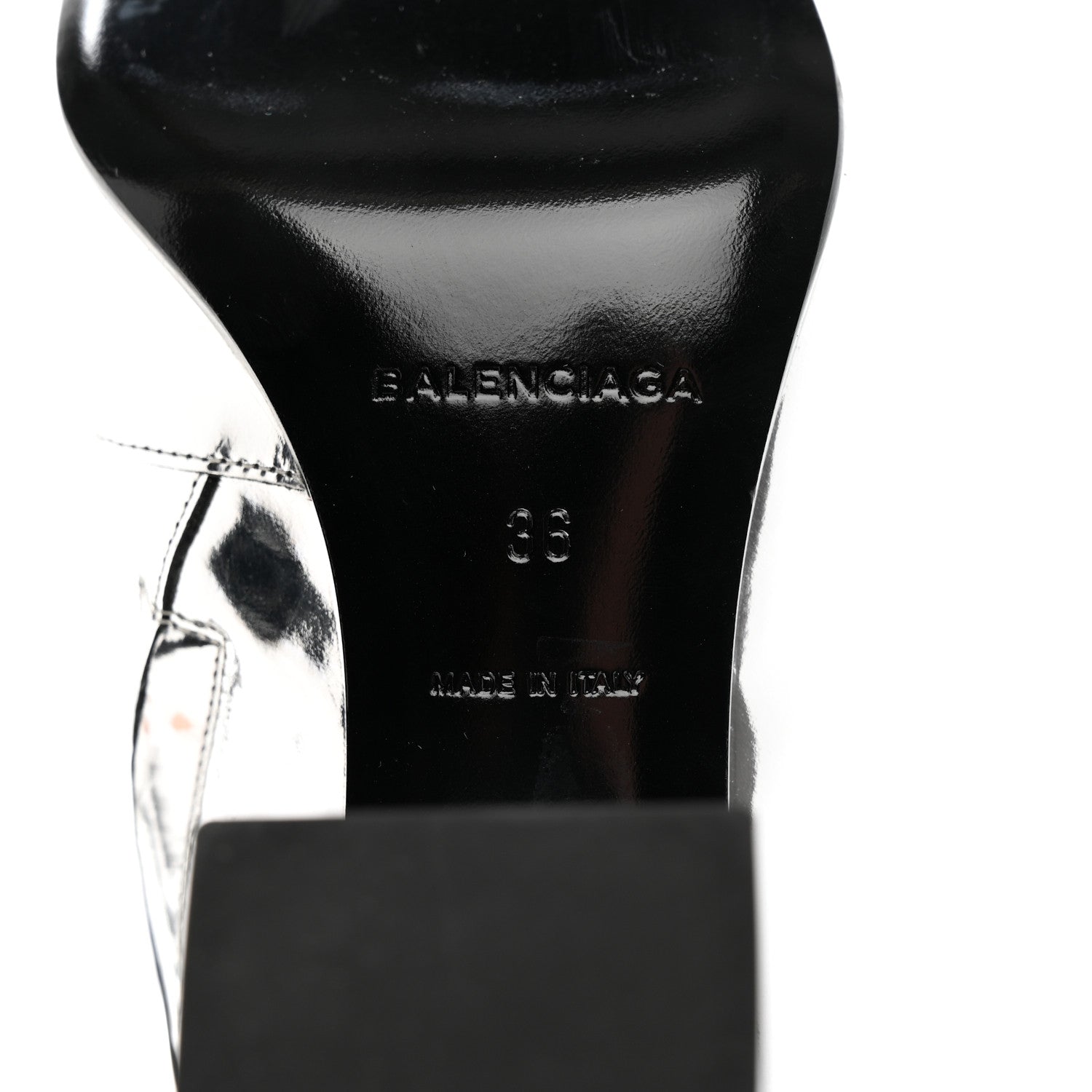 Balenciaga Miroir Calfskin Ankle Booties 36 Argent 6 of 12