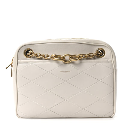 Saint Laurent Lambskin Quilted Le Maillon Chain Strap Crossbody Crema Soft 1 of 10