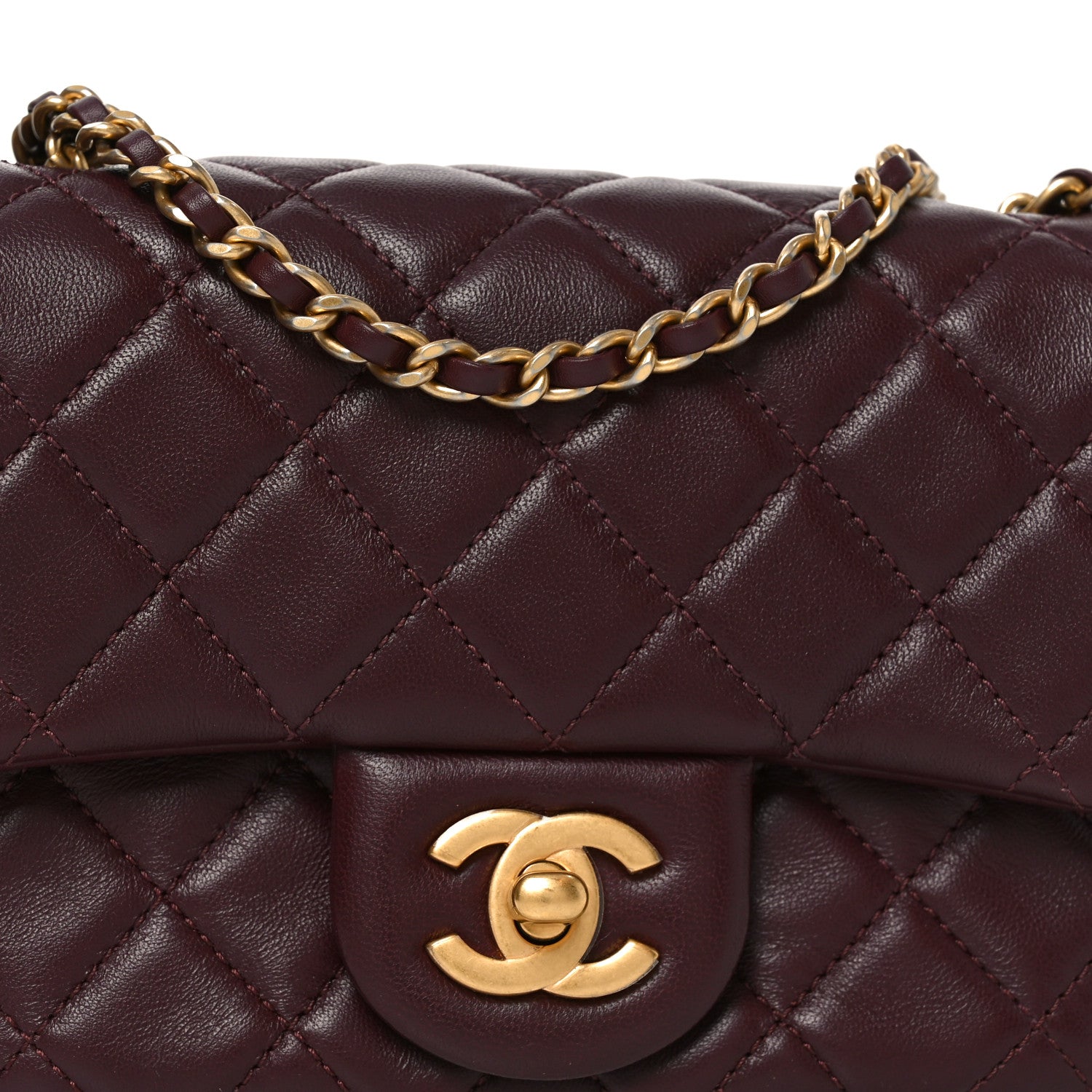 Chanel Lambskin Quilted Mini Pearl Crush Flap Burgundy 8 of 11