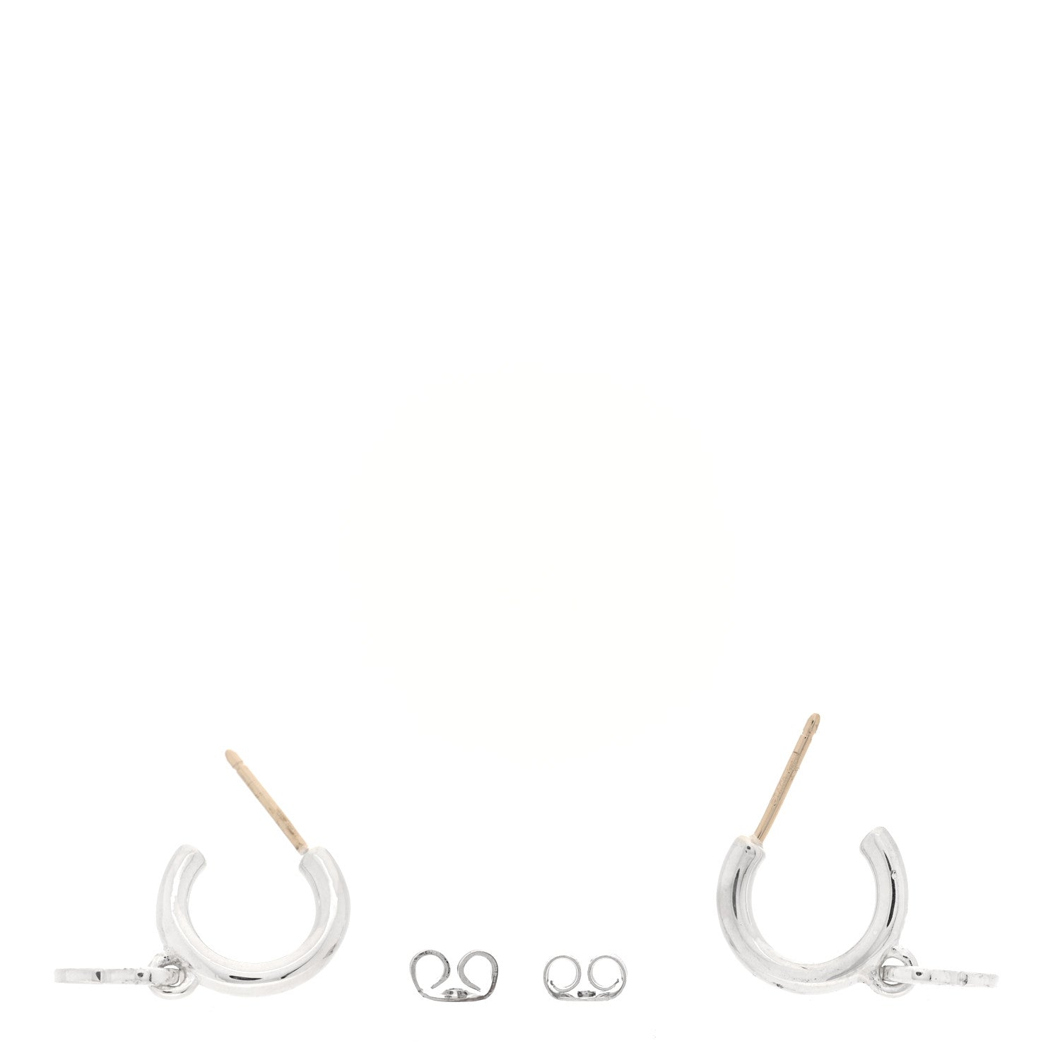 Tiffany Sterling Silver Diamond Mini Return To Tiffany Heart Hoop Earrings 3 of 4