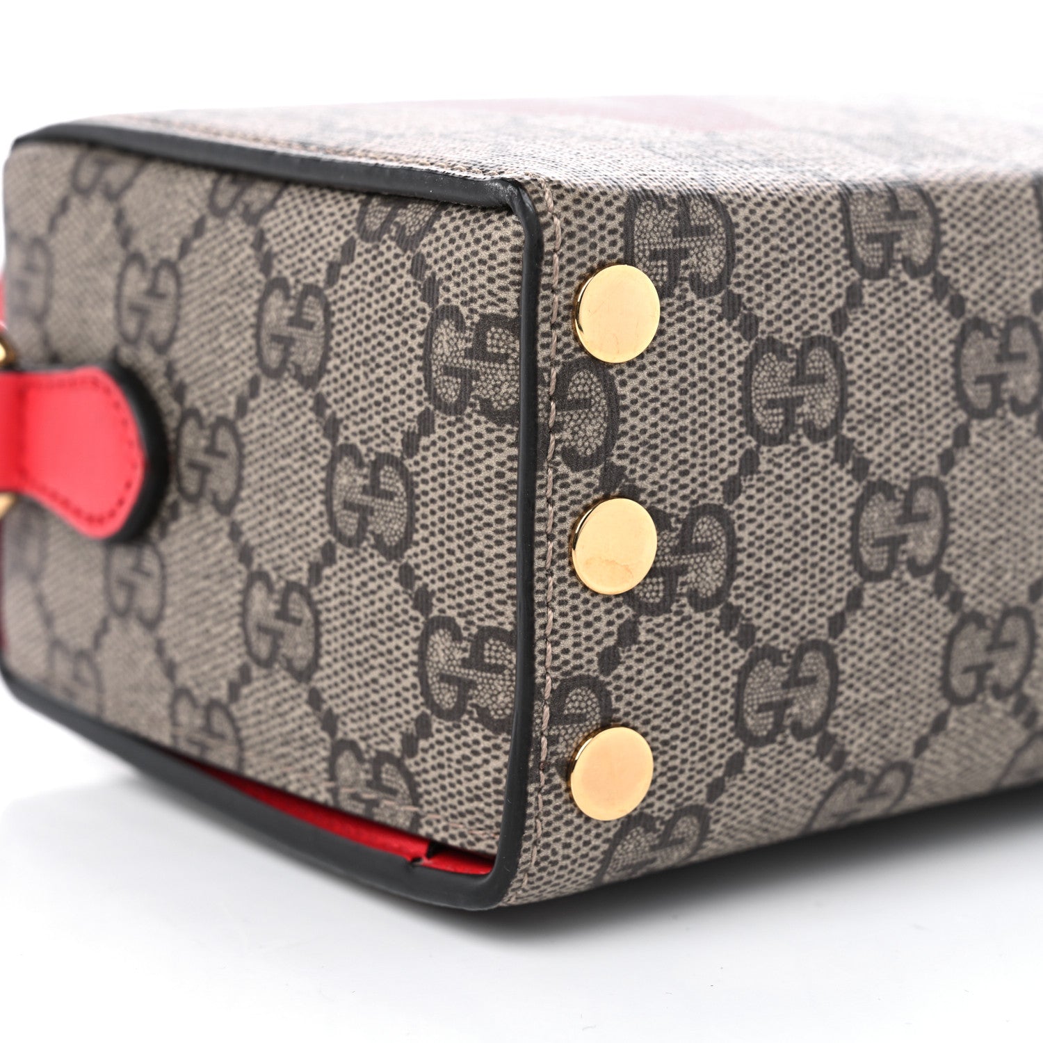 Gucci GG Supreme Monogram Moon Calfskin Love Valentines Day Padlock Case Beige Ebony New Geranium 9 of 13