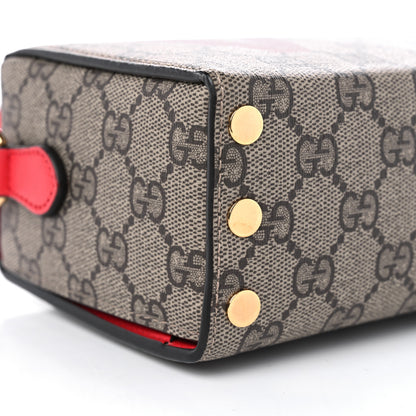 Gucci GG Supreme Monogram Moon Calfskin Love Valentines Day Padlock Case Beige Ebony New Geranium 9 of 13