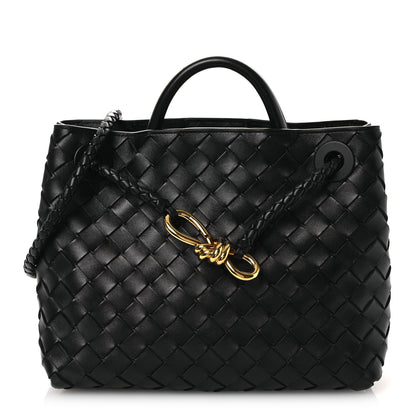 Bottega Veneta Nappa Intrecciato Small Andiamo Shoulder Bag Black 1 of 9