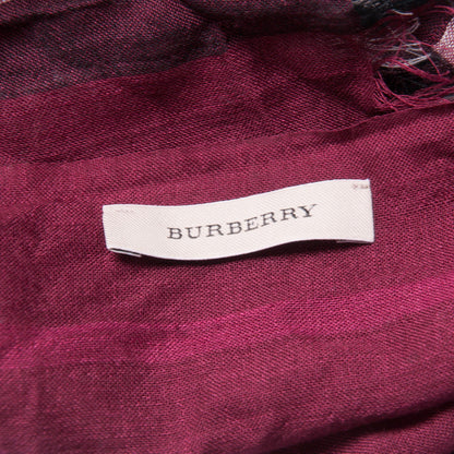 Burberry Wool Silk Giant Check Scarf Purple 3 of 3