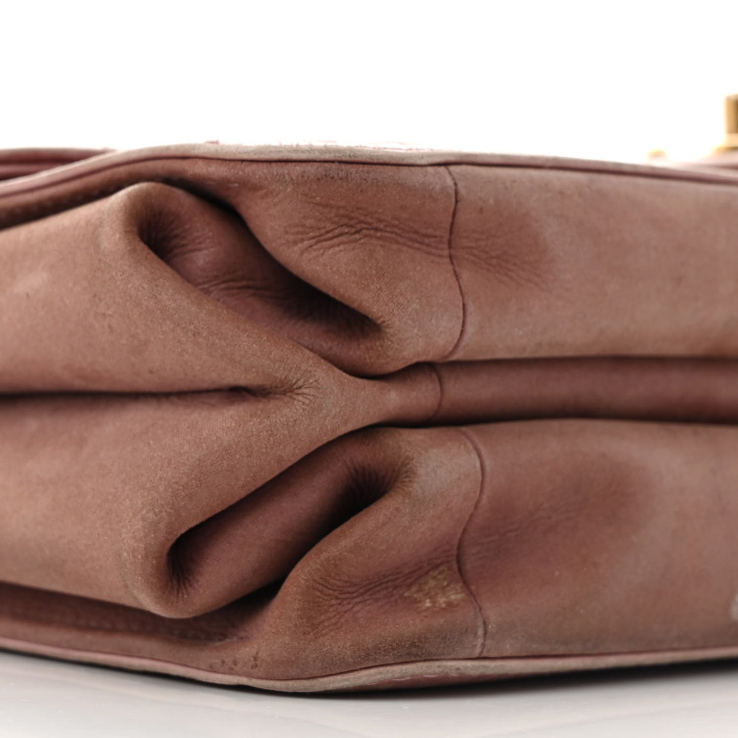 Calfskin Quilted Straight Lined Flap Purple