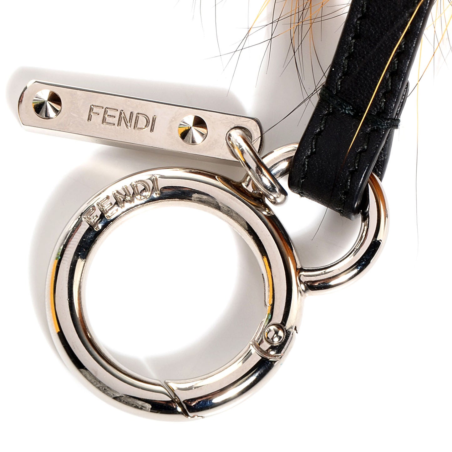 Fox Mink Rabbit Fur Vitello Flamingo Kooky Monster Bag Bug Charm Zucca Multicolor Black