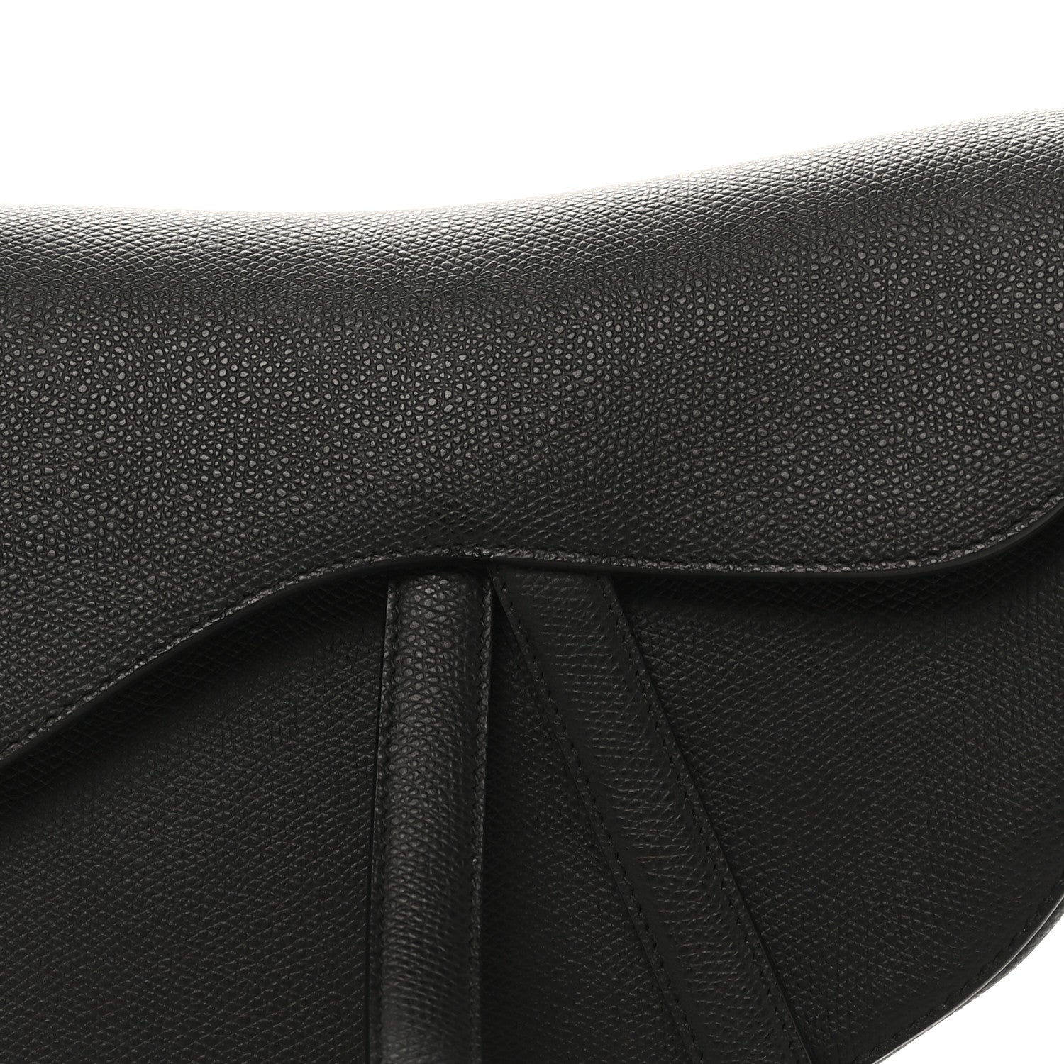 Christian Dior Grained Calfskin Saddle Bag Black 8 of 10