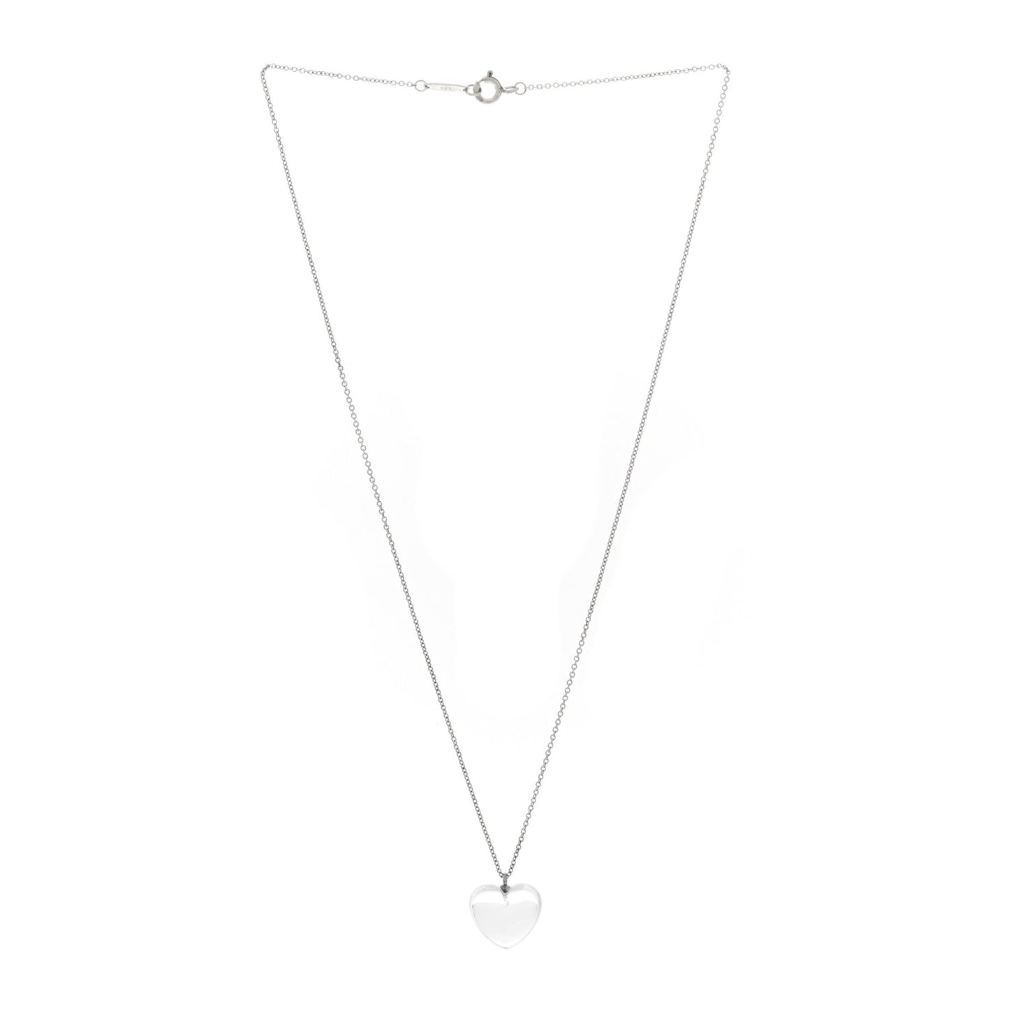 Sterling Silver Rock Crystal Quartz Heart Necklace