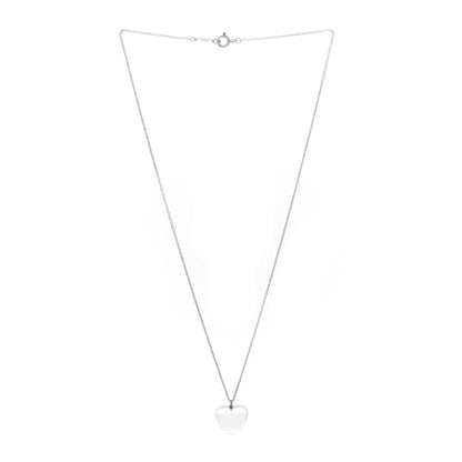 Tiffany Sterling Silver Rock Crystal Quartz Heart Necklace 3 of 4