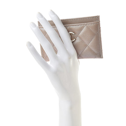 Chanel Iridescent Caviar Quilted Card Holder Beige 2 of 9