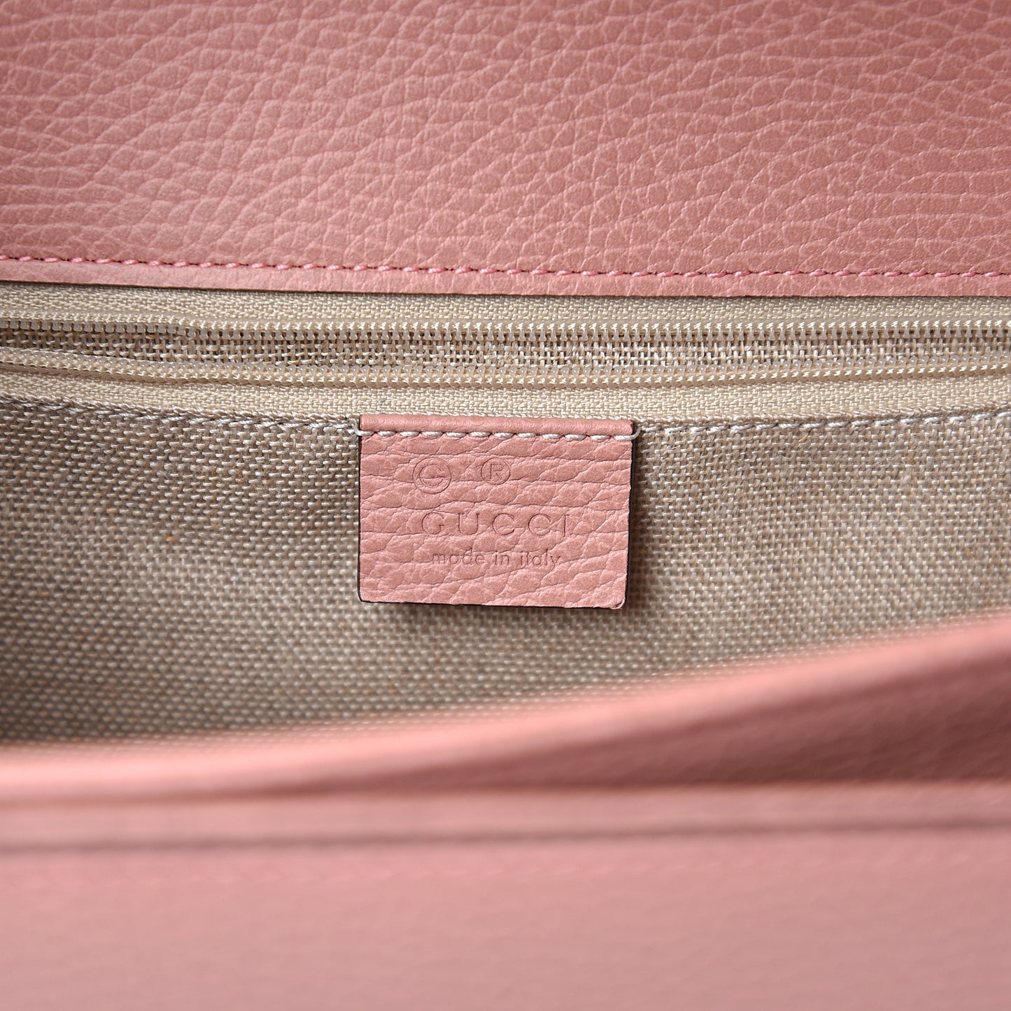 Dollar Calfskin Interlocking G Shoulder Bag Soft Pink