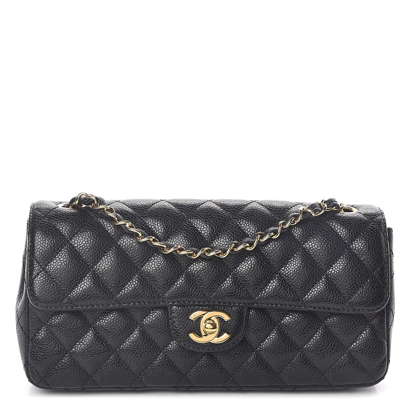 Caviar Quilted East West Flap Black