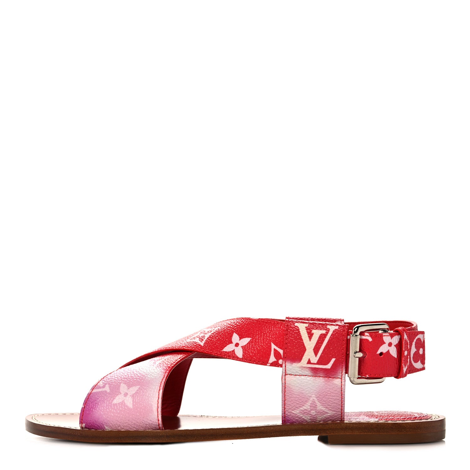 Louis Vuitton Monogram Escale Palma Flat Sandals 38 Rouge 1 of 8