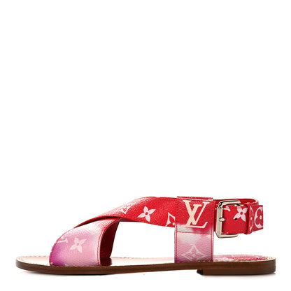 Louis Vuitton Monogram Escale Palma Flat Sandals 38 Rouge 1 of 8