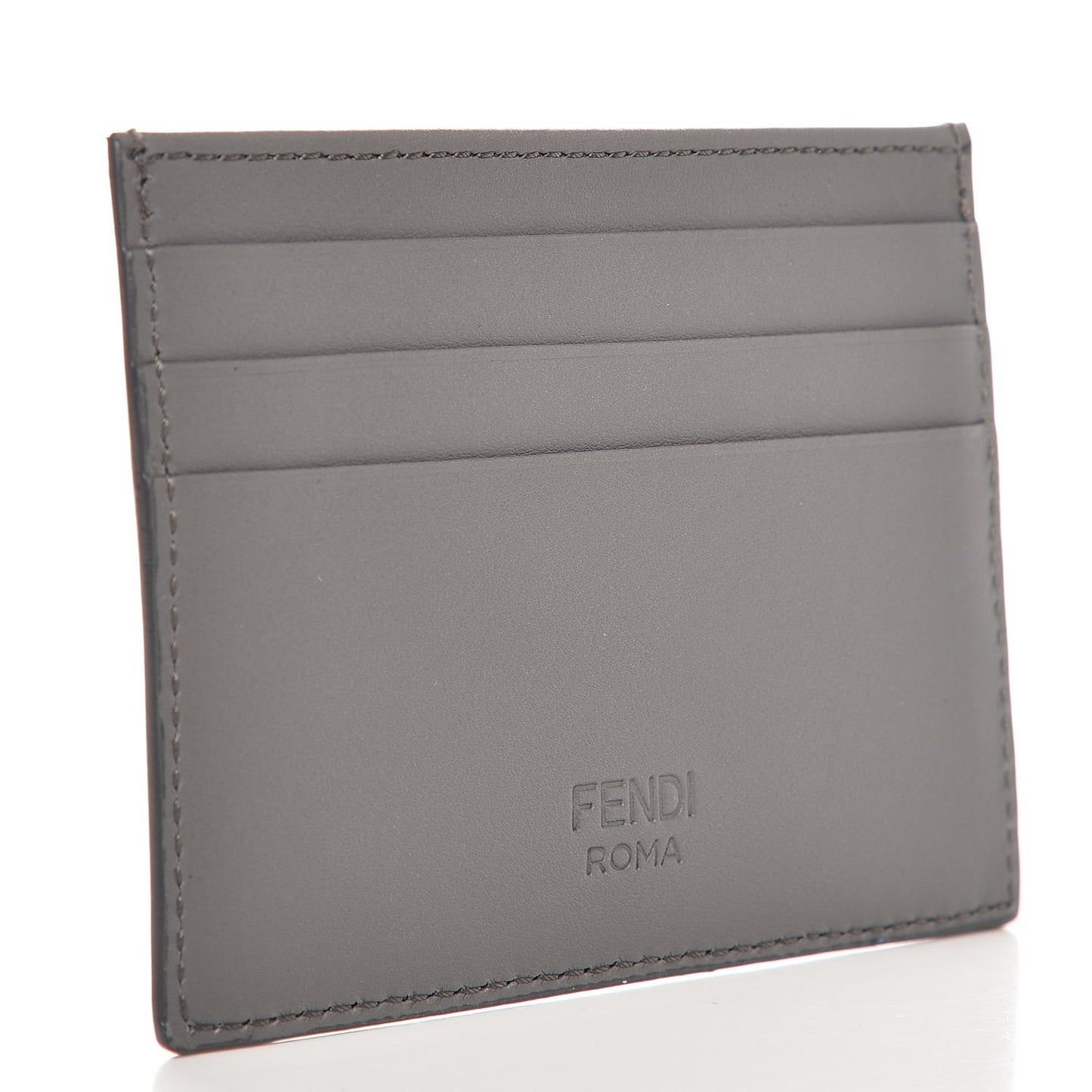 Vitello Century Face No Words Monochrome Card Holder Acciaio