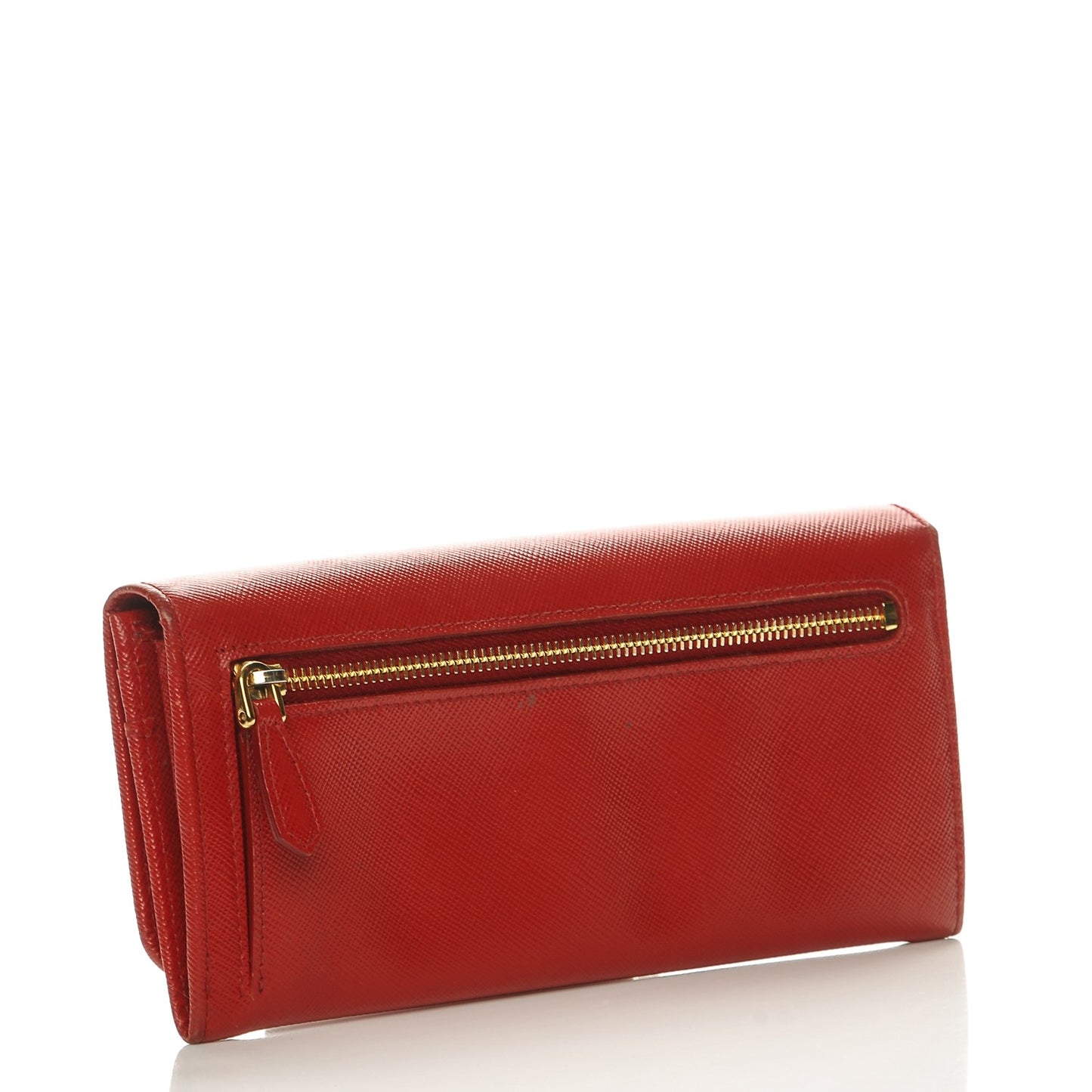 Saffiano Metal Continental Flap Wallet Fuoco