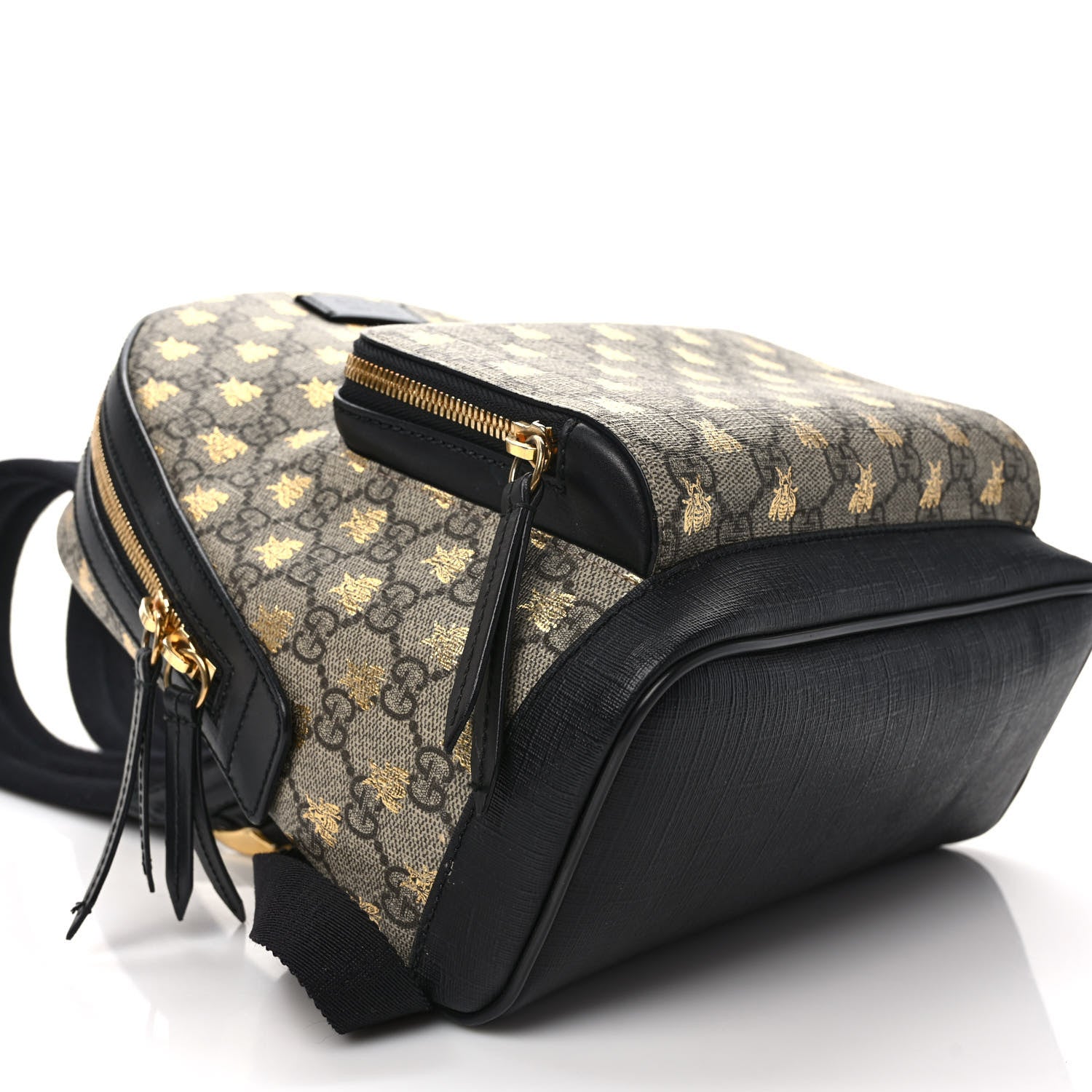 Gucci GG Supreme Monogram Bees Print Small Day Backpack Beige Oro Black 8 of 11
