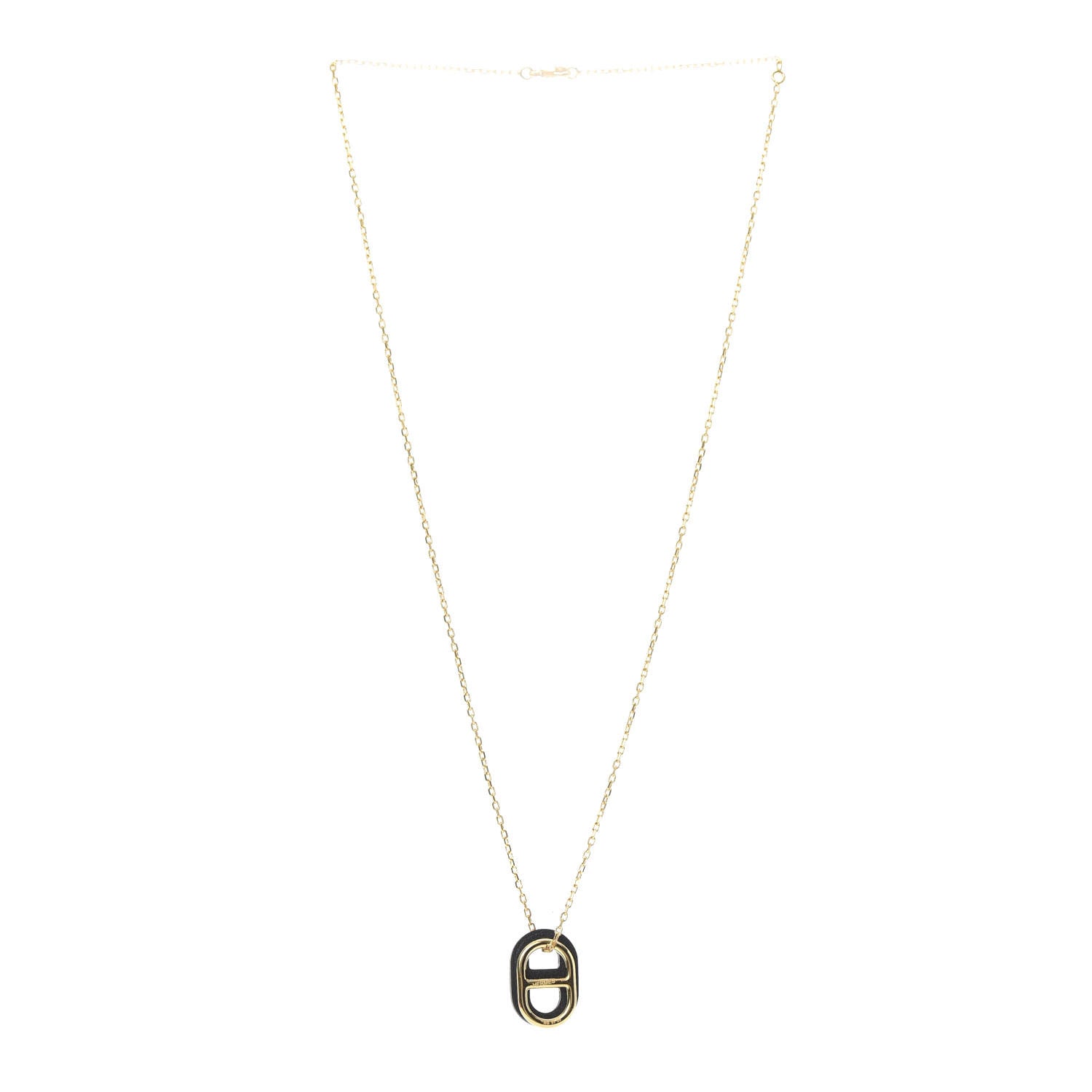 Hermes Swift O'Maillon Pendant Necklace Black 3 of 6