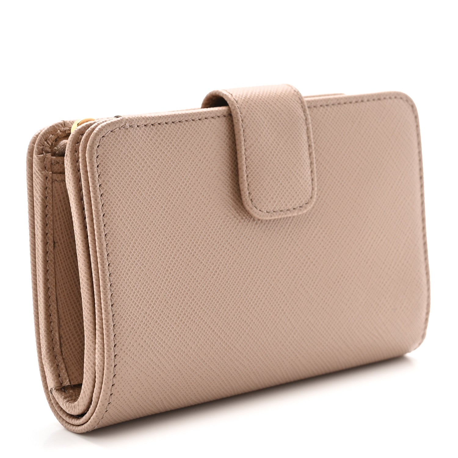 Prada Saffiano Metal Compact Zip Around Wallet Cammeo 3 of 6