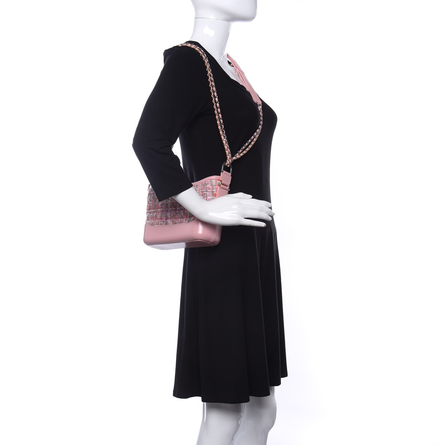 Chanel Tweed Calfskin Small Gabrielle Hobo Light Pink 2 of 10