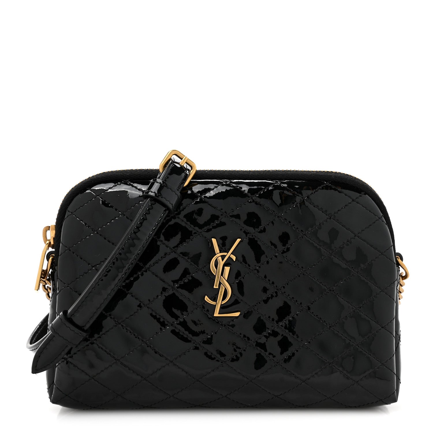 Saint Laurent Lambskin Quilted Gaby Zipped Pouch Black 1 of 11